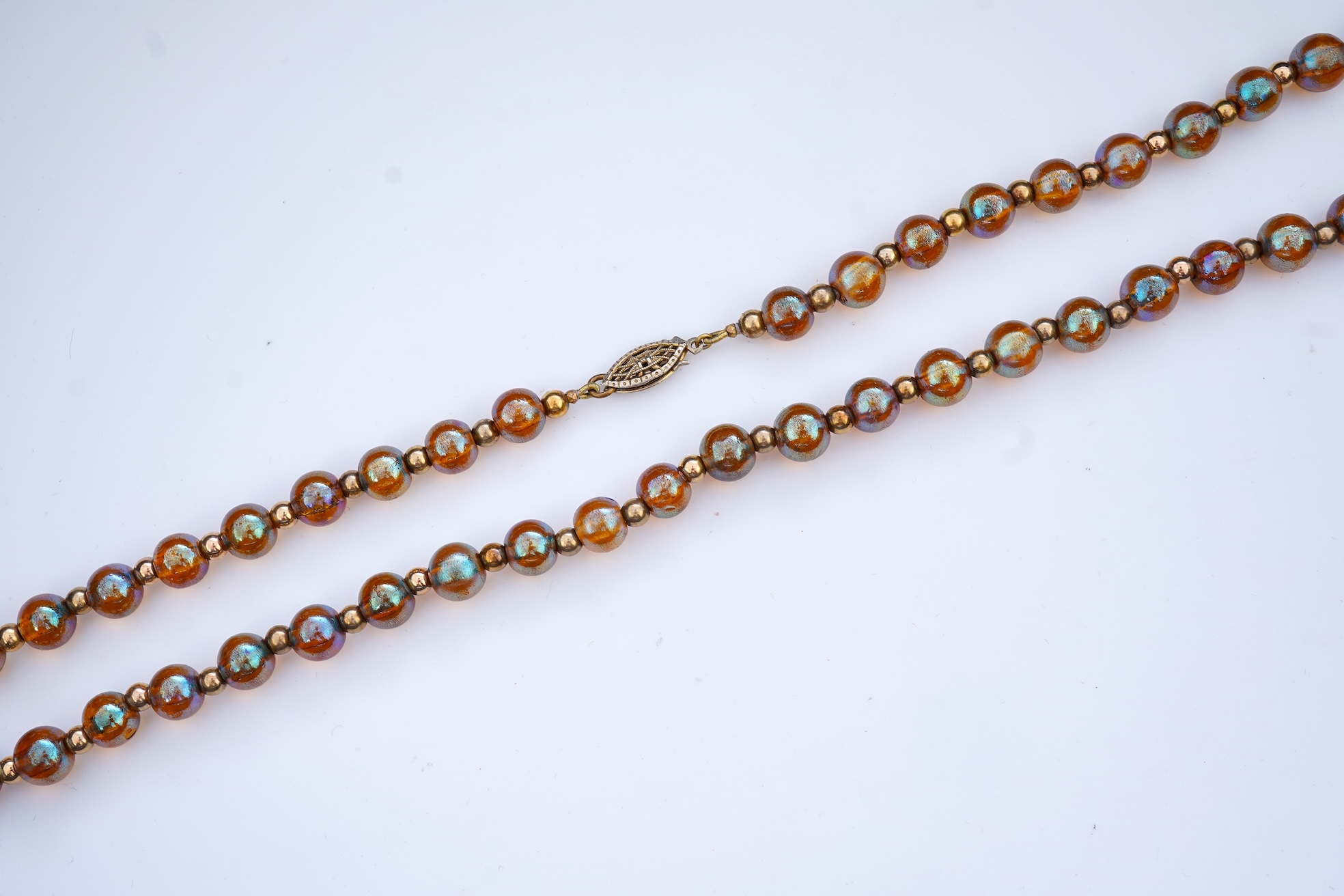 WMF (Wurttembergische Metallwarenfabrik), a 'Myra' glass bead necklace, circa 1930